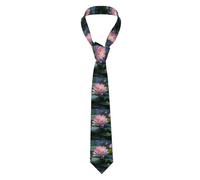 YYHWHJDE Cravate pour homme avec motif fleur de lotus asiatique, style classique, convient pour les vacances et le travail