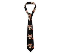 YYHWHJDE Cravate pour homme avec motif panda rouge jouant de la flûte en bambou - Doux et confortable pour le travail, le travail, un anniversaire, un mariage, une fête, un banquet - 145 x 7,9 cm