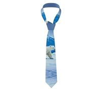 YYHWHJDE Cravate pour homme motif ours polaire Snowy Mountain pour le travail, le travail, les anniversaires, les mariages, les fêtes, les banquets, entretien facile, 145 x 7,9 cm