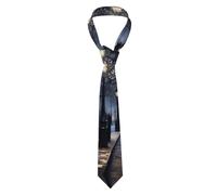 YYHWHJDE Cravate rouge pour homme Motif cabine téléphonique londonienne - Doux et confortable pour le travail, le travail, un anniversaire, un mariage, une fête, un banquet - 145 x 7,9 cm - Facile