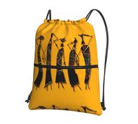 YYHWHJDE Creative African Culture Prints Sac à dos avec cordon de serrage - Sac en polyester résistant à l'eau pour salle de sport, voyage et randonnée - Léger, durable et compact
