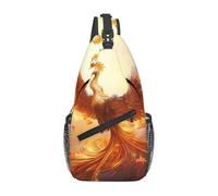 YYHWHJDE Cross Chest Bag Diagonally - Sac à bandoulière de qualité, durable et spacieux pour homme et femme, beau imprimé phénix, noir, taille unique, Noir , Taille unique