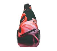 YYHWHJDE Cross Chest Bag Diagonally - Sac à bandoulière de qualité, durable et spacieux pour homme et femme, imprimé flamant rose, noir, taille unique, Noir , Taille unique
