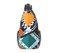 YYHWHJDE Cross Chest Bag Diagonally - Sac à bandoulière de qualité, durable et spacieux pour homme et femme - Motif à carreaux - Noir - Taille unique, Noir , Taille unique