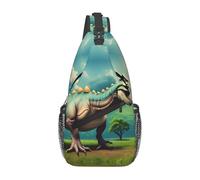 YYHWHJDE Cross Chest Bag Diagonally - Sac à bandoulière de qualité, durable et spacieux pour homme et femme, motif dinosaure, noir, taille unique, Noir , Taille unique
