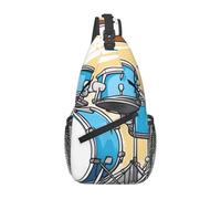 YYHWHJDE Cross Chest Bag Diagonally - Sac à bandoulière de qualité, durable et spacieux pour homme et femme, imprimé batteur de dessin animé, noir, taille unique, Noir , Taille unique