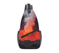 YYHWHJDE Cross Chest Bag Diagonally - Sac à bandoulière de qualité, durable et spacieux pour homme et femme - Motif volcan Kilauea - Noir - Taille unique, Noir , Taille unique