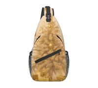 YYHWHJDE Cross Chest Bag Diagonally - Sac à bandoulière de qualité, durable et spacieux pour homme et femme, impression de Noël en soie dorée, noir, taille unique, Noir , Taille unique