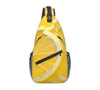 YYHWHJDE Cross Chest Bag Diagonally - Sac à bandoulière de qualité, durable et spacieux pour homme et femme - Impression de tranches de citron, noir, taille unique, Noir , Taille unique