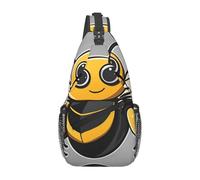 YYHWHJDE Cross Chest Bag Diagonally - Sac à bandoulière de qualité, durable et spacieux pour homme et femme - Joli imprimé abeille jaune, noir, taille unique, Noir , Taille unique