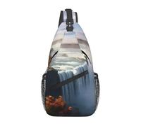 YYHWHJDE Cross Chest Bag Diagonally Sac à bandoulière de qualité, durable et spacieux pour homme et femme Motif chutes du Niagara, noir, taille unique, Noir , Taille unique