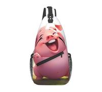 YYHWHJDE Cross Chest Bag Diagonally - Sac à bandoulière de qualité, durable et spacieux pour homme et femme - Imprimé cochon amusant - Noir - Taille unique, Noir , Taille unique