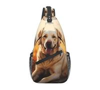 YYHWHJDE Cross Chest Bag Diagonally Sac à bandoulière de qualité, durable et spacieux pour homme et femme, imprimé chien labrador retriever, noir, taille unique, Noir , Taille unique