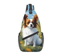 YYHWHJDE Cross Chest Bag Diagonally - Sac à bandoulière de qualité, durable et spacieux pour homme et femme, joli imprimé papillon blanc, noir, taille unique, Noir , Taille unique