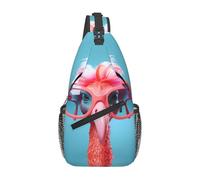 YYHWHJDE Cross Chest Bag Diagonally - Sac à bandoulière de qualité, durable et spacieux pour homme et femme Motif Hello Glasses Flamingo Picture, noir, taille unique, Noir , Taille unique