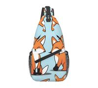 YYHWHJDE Cross Chest Bag Diagonally - Sac à bandoulière de qualité, durable et spacieux pour homme et femme - Motif renard dans différentes poses, noir, taille unique, Noir , Taille unique