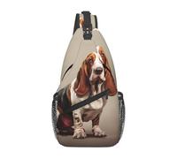 YYHWHJDE Cross Chest Bag Diagonally - Sac à bandoulière de qualité, durable et spacieux pour homme et femme, imprimé basset hound, noir, taille unique, Noir , Taille unique