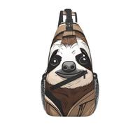 YYHWHJDE Cross Chest Bag Diagonally - Sac à bandoulière de qualité, durable et spacieux pour homme et femme, motif paresseux de dessin animé, noir, taille unique, Noir , Taille unique