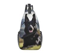 YYHWHJDE Cross Chest Bag Diagonally - Sac à bandoulière de qualité, durable et spacieux pour homme et femme - Imprimé chien de berger allemand noir, taille unique, Noir , Taille unique