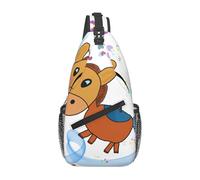 YYHWHJDE Cross Chest Bag Diagonally - Sac à bandoulière de qualité, durable et spacieux pour homme et femme qui écoute des imprimés mules - Noir, taille unique, Noir , Taille unique