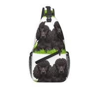 YYHWHJDE Cross Chest Bag Diagonally - Sac à bandoulière de qualité, durable et spacieux pour homme et femme, imprimé caniche, noir, taille unique, Noir , Taille unique