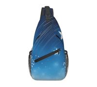 YYHWHJDE Cross Chest Bag Diagonally Sac à bandoulière de qualité, durable et spacieux pour homme et femme Impression ciel étoilé bleu, noir, taille unique, Noir , Taille unique