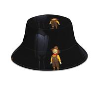 YYHWHJDE Crow Standing Next to a Scarecrow Pattern Chapeau bob réfléchissant pour homme et femme décontracté extérieur noir
