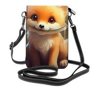 YYHWHJDE Cute Baby Fox Picture Téléphone portable pour femme avec prépuce en cuir et bandoulière réglable
