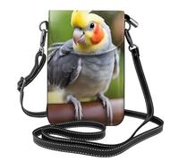 YYHWHJDE Cute Cockatiel Picture Téléphone portable pour femme avec prépuce en cuir et bandoulière réglable