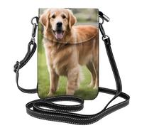 YYHWHJDE Cute Golden Retriever Picture Téléphone portable pour femme avec prépuce en cuir, étui à rabat en bandoulière, petite bandoulière réglable