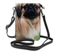 YYHWHJDE Cute Pekingese Picture Téléphone portable pour femme avec prépuce en cuir et bandoulière réglable