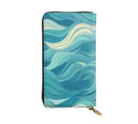 YYHWHJDE Dawn Ocean Waves Portefeuille long en cuir de qualité pour filles et femmes 19 x 10,5 cm, Noir , Taille unique