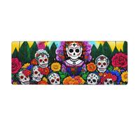 YYHWHJDE Day Of The Dead Picture Tapis de souris extra large pour ordinateur de bureau d'ordinateur Clavier de jeu antidérapant Version épaisse 30,5 x 80 cm