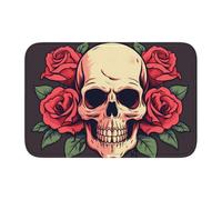 YYHWHJDE Day of the Dead Sugar Roses Skull Picture Crystal Velvet Lock Edge Tapis de sol, tapis de chambre, salon, dortoir, décoration de la maison