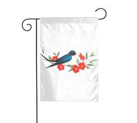 YYHWHJDE Décoration de jardin avec inscription « Little Hirondelle dans une fleur rouge » - Double face - 30,5 x 45,7 cm