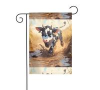 YYHWHJDE Décoration de jardin double face avec inscription « A little cow stepping on the quagmire » - 30,5 x 45,7 cm
