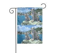 YYHWHJDE Décoration de jardin motif léopard des neiges Endbringer - Double face - 30,5 x 45,7 cm