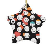 Yyhwhjde Décoration en céramique à suspendre pour sapin de Noël Motif sourire dégradé 7,9 x 7,9 cm