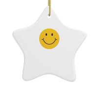 Yyhwhjde Décoration en céramique à suspendre pour sapin de Noël Motif sourire ensoleillé 7,9 x 7,9 cm