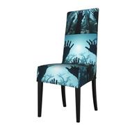 YYHWHJDE Deep Woods Housse de protection pour chaise de salle à manger Motif monstre - Doux, confortable, infroissable, élastique, s'adapte à la plupart des chaises sans accoudoirs