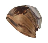 YYHWHJDE Desert Horseback Riders Imprimés Adulte Mode Bonnet Tricoté Élastique Chaud pour Homme et Femme Noir