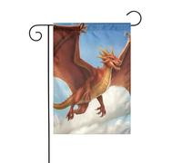 YYHWHJDE Dragon volant dans le ciel - Mât de drapeau de jardin - Décoration de cour extérieure - Tendance - 30,5 x 45,7 cm