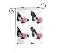 YYHWHJDE Drapeau de jardin avec imprimé rose et queue d'hirondelle 30,5 x 45,7 cm d'épaisseur