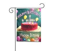 YYHWHJDE Drapeau de jardin avec inscription « Happy Birthday » - 30,5 x 45,7 cm - Épais et tendance
