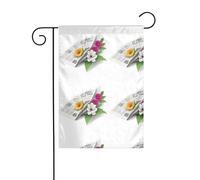 YYHWHJDE Drapeau de jardin avec motif « The first romance in the morning » - Décoration de cour extérieure - Double face - 30,5 x 45,7 cm
