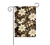 YYHWHJDE Drapeau de jardin blanc à sept pétales avec imprimé de fleurs - Décoration de cour - 30,5 x 45,7 cm - Pour jardin, terrasse, balcon