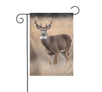 YYHWHJDE Drapeau de jardin imprimé cerf à queue blanche 30,5 x 45,7 cm pour décoration de cour avec une largeur de poteau de 3 cm (drapeau uniquement, mât non inclus)