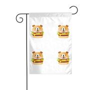 YYHWHJDE Drapeau de jardin imprimé chiot Burger Décoration de cour 30,5 x 45,7 cm Épais mode