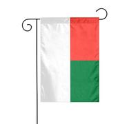 YYHWHJDE Drapeau de jardin imprimé de Madagascar 30,5 x 45,7 cm pour décoration de cour avec une largeur de poteau de 3 cm (drapeau uniquement, mât non inclus)