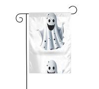 YYHWHJDE Drapeau de jardin imprimé fantôme à pois ludiques 30,5 x 45,7 cm pour jardin, terrasse, balcon